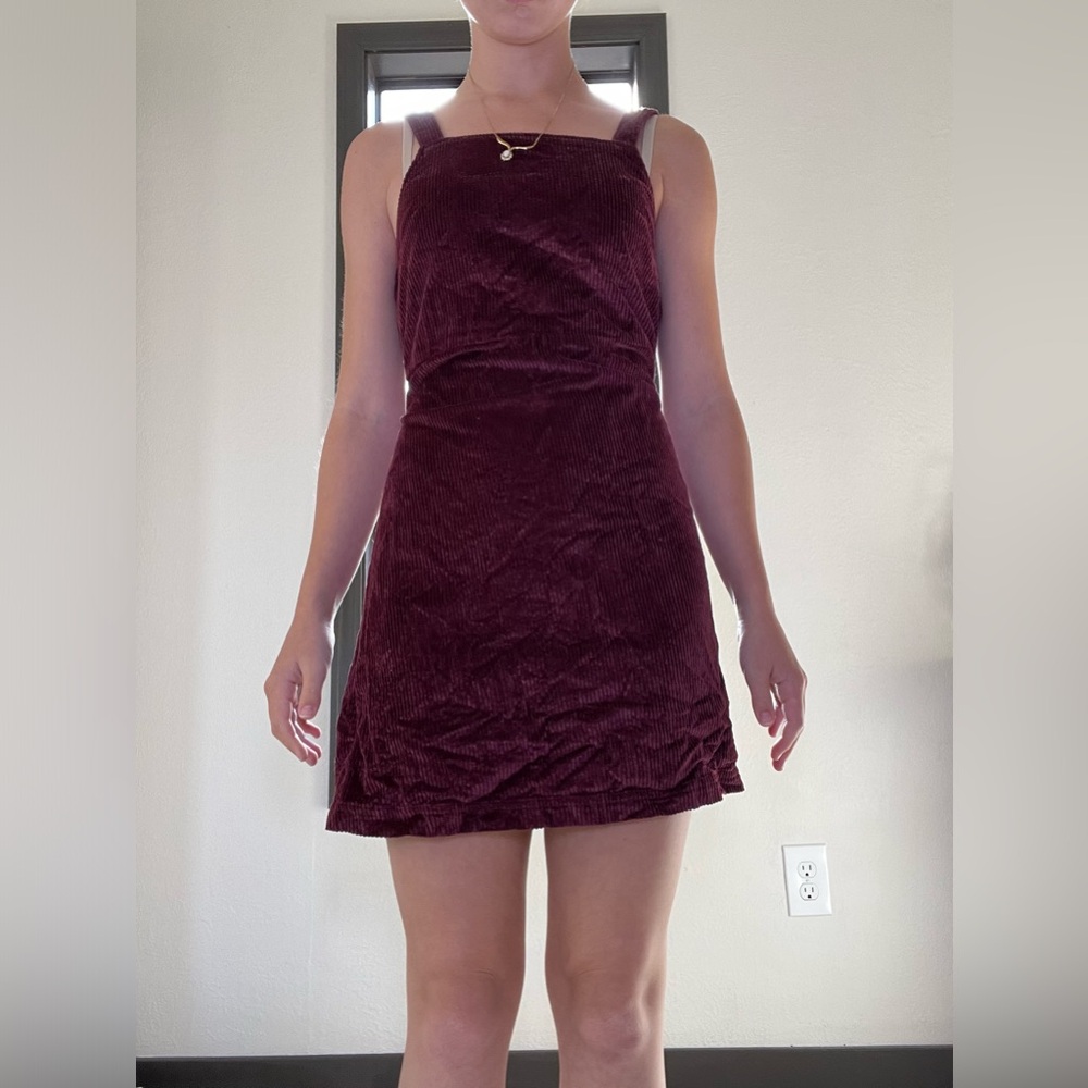 Corduroy maroon dress